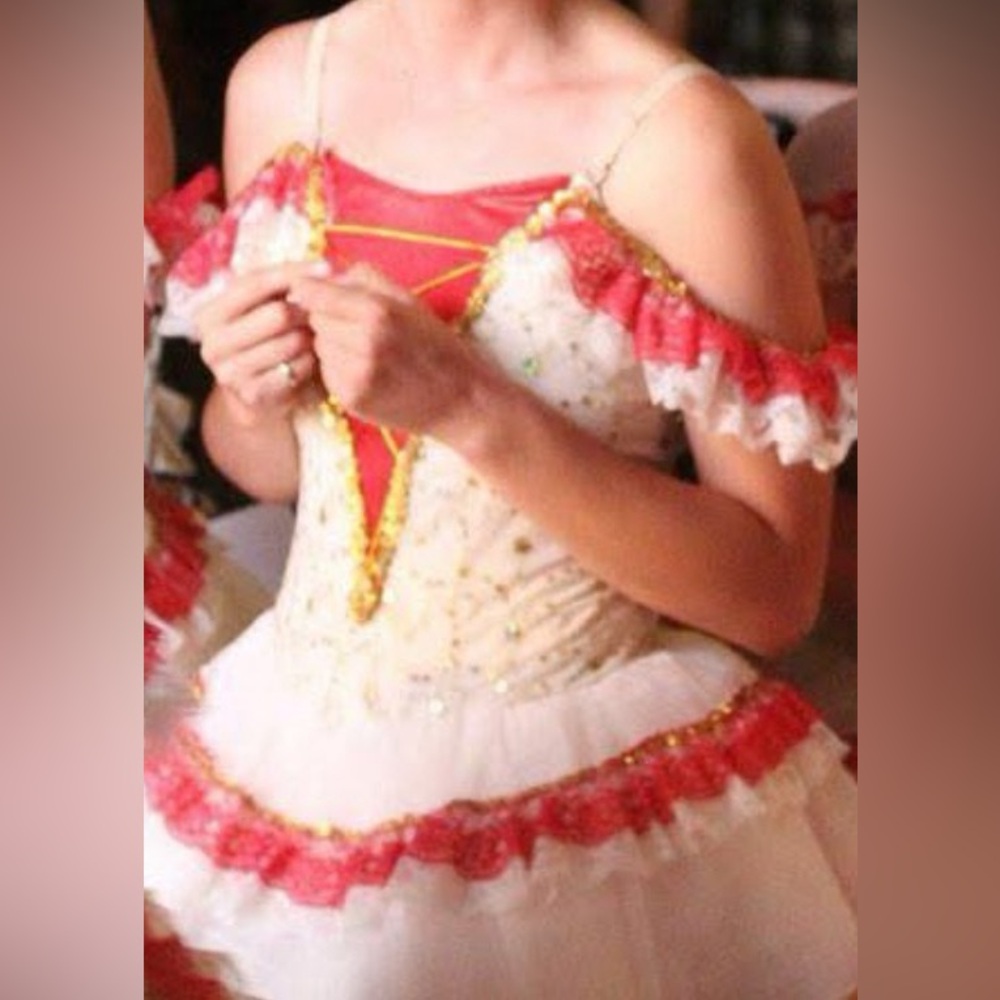 Revolution Red and Gold Spanish Theme Ballet Costume Teen or Adult - Picture 2 of 15